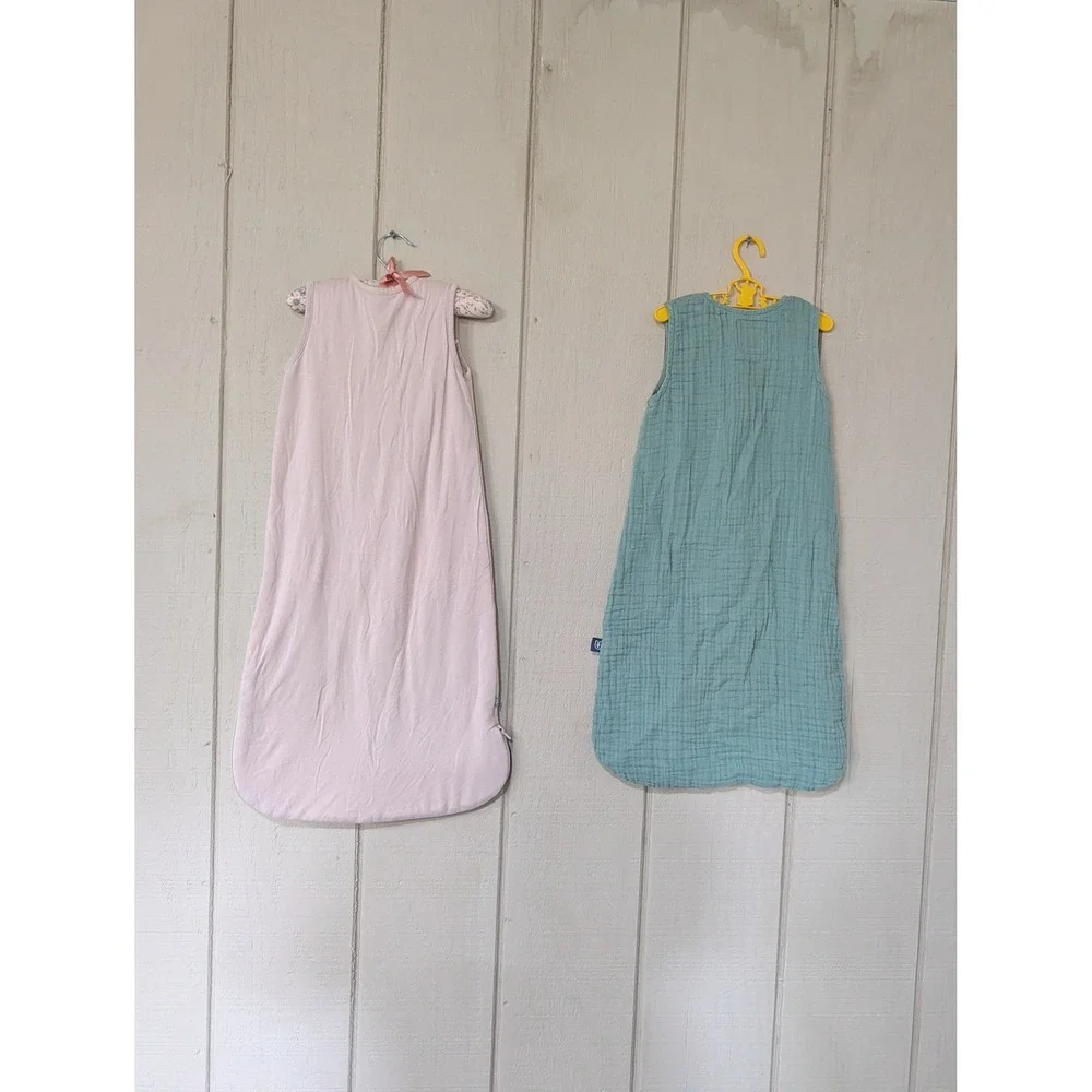 Kyte Baby Uni Organics Sleep Sack Bundle‎ Pink 1.0 TOG Green Muslin 6-12 M Small